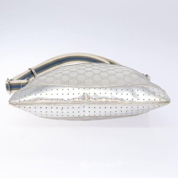 GUCCI GG Canvas Sherry Line Shoulder Bag Silver - Picture 12 of 16